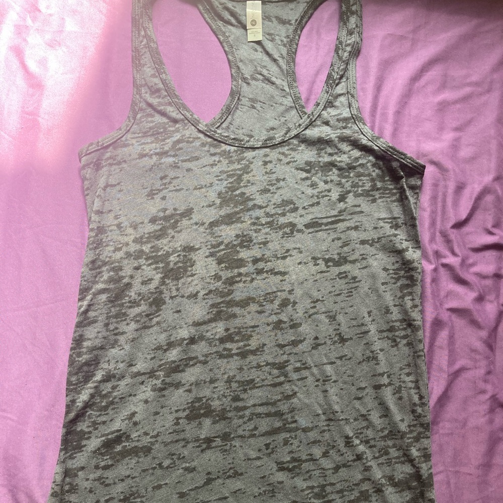 Black Next Level Burnout Racerback Tank Top. Size S-2XL